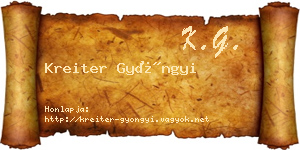Kreiter Gyöngyi névjegykártya