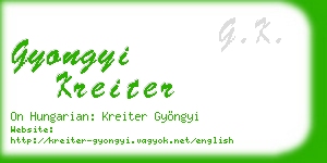gyongyi kreiter business card