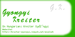 gyongyi kreiter business card